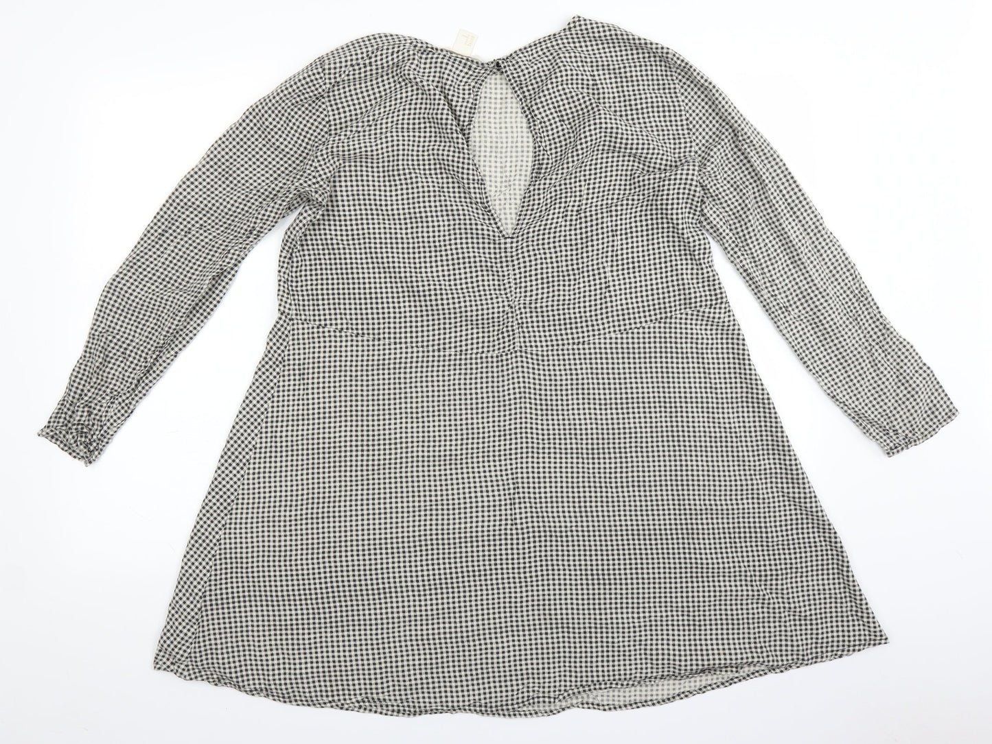 H&M Womens Grey Plaid  A-Line  Size 14
