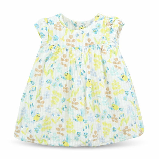 Marks & Spencer Girls Yellow Floral  Fit & Flare  Size 3-6 Months
