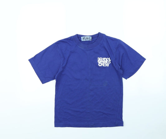 Blue Max Boys Blue   Basic T-Shirt Size 9 Years  - school games crew