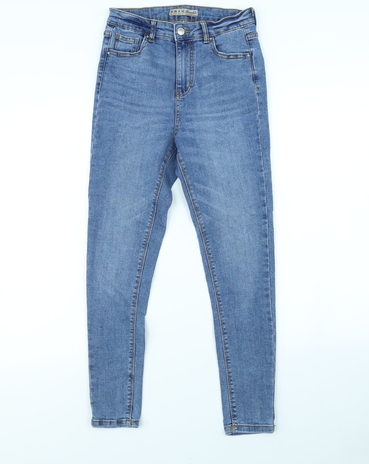 Denim & Co. Womens Blue   Skinny Jeans Size 10 L28 in