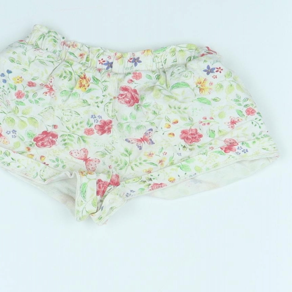 Mothercare Girls White Spotted  Cut-Off Shorts Size 2 Years
