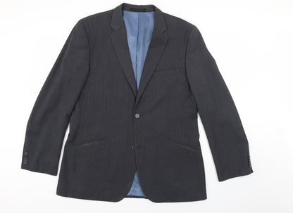Butler & Webb Mens Grey Striped Jacket Suit Jacket