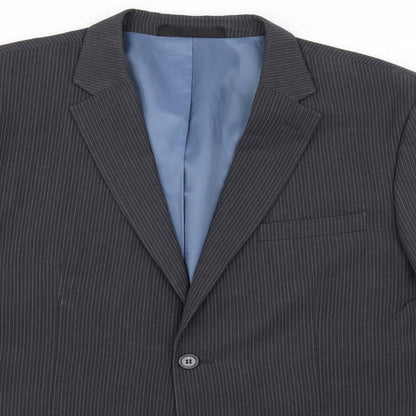 Butler & Webb Mens Grey Striped Jacket Suit Jacket