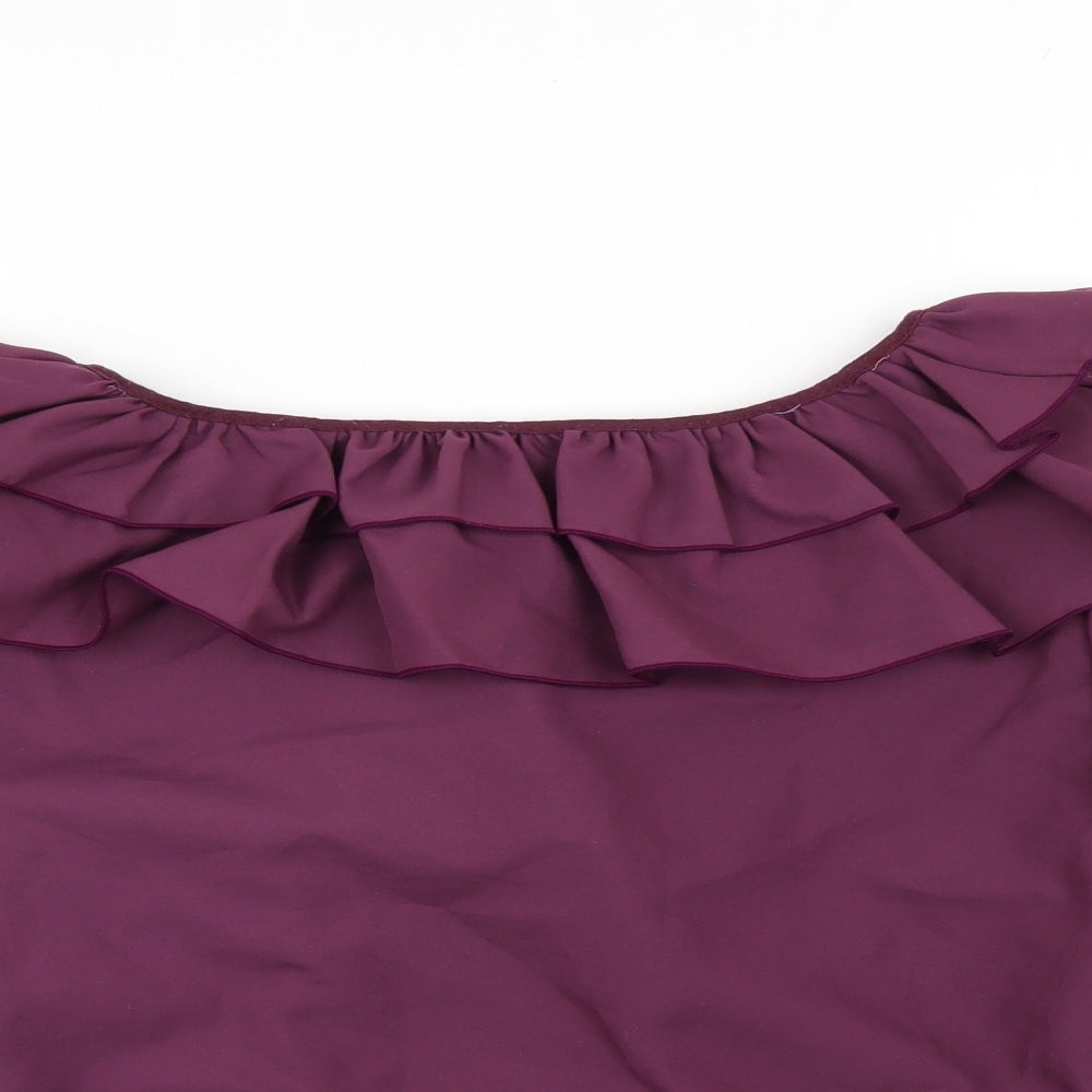 Preworn Womens Purple   Basic Blouse Size 10