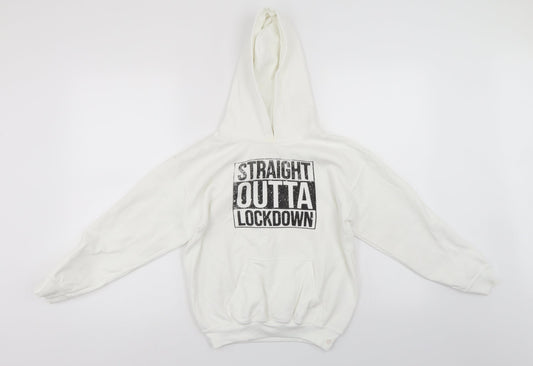 Preworn Womens White   Pullover Hoodie Size XS