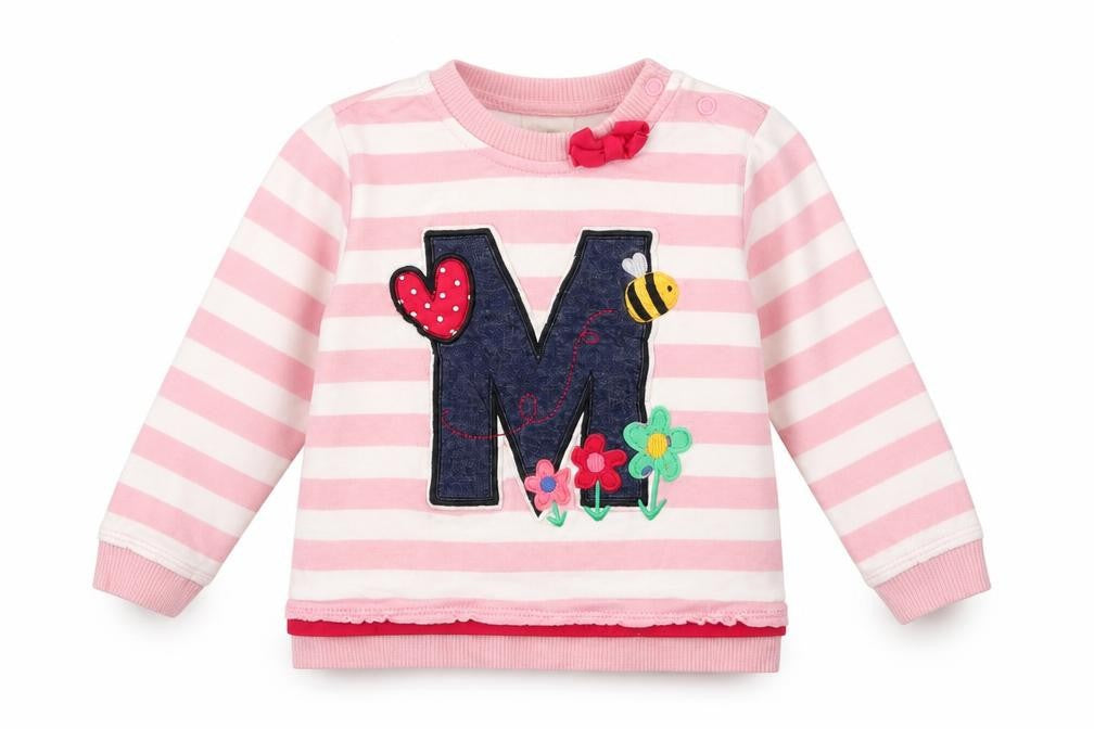 Mini Klub Girls Pink Striped  Pullover Jumper Size 9-12 Months