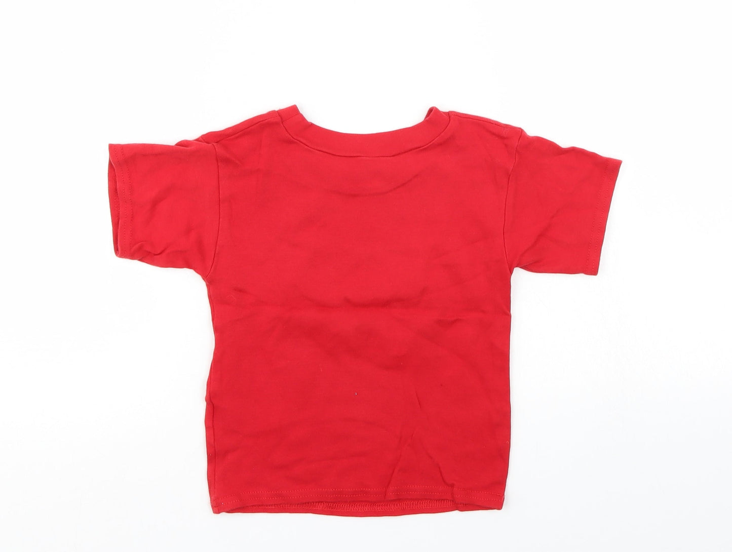 Preworn Girls Red   Basic T-Shirt Size 5-6 Years