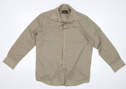 Burton Mens Beige    Button-Up Size 16