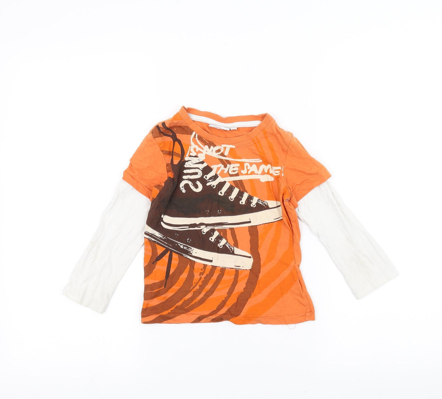 Preworn Girls Orange   Basic T-Shirt Size 3 Years