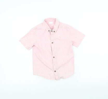 Preloved F&F Boys Pink   Basic Button-Up Size 4-5 Years - Front