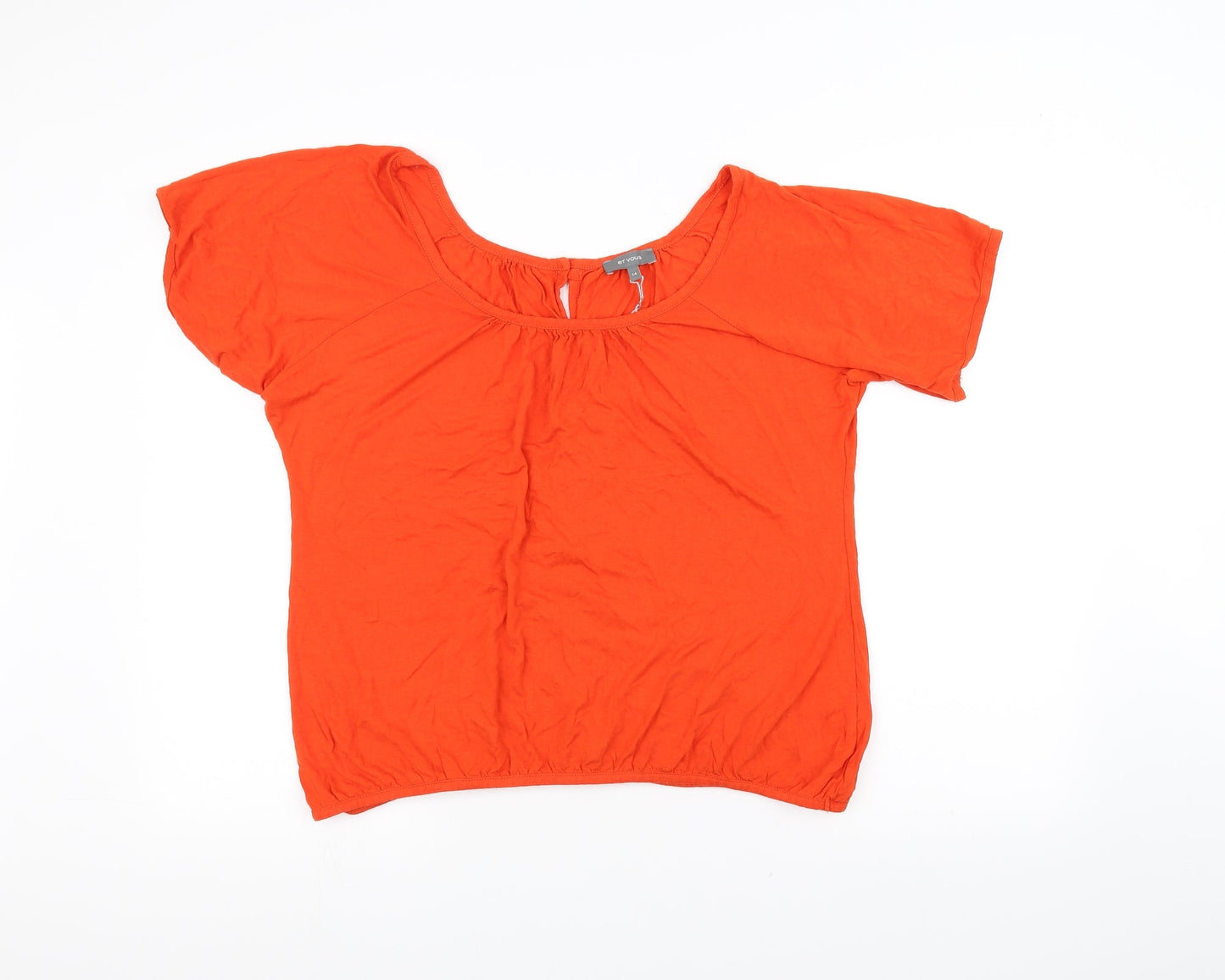 et vous Womens Orange   Basic T-Shirt Size 14