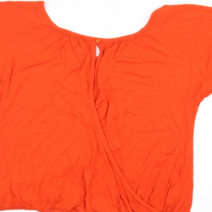 et vous Womens Orange   Basic T-Shirt Size 14