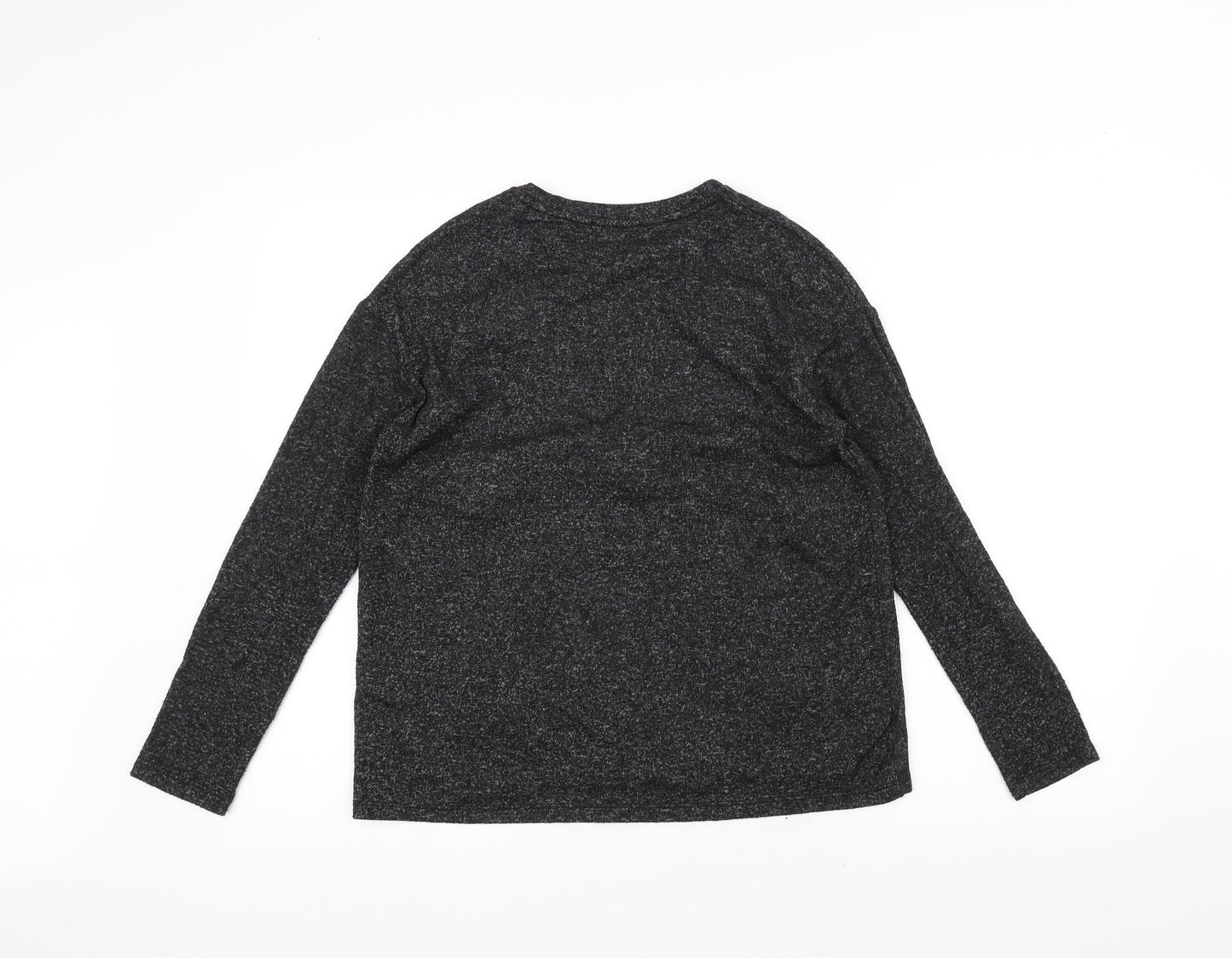 Zara Womens Black   Basic T-Shirt Size S  - Flower Detail