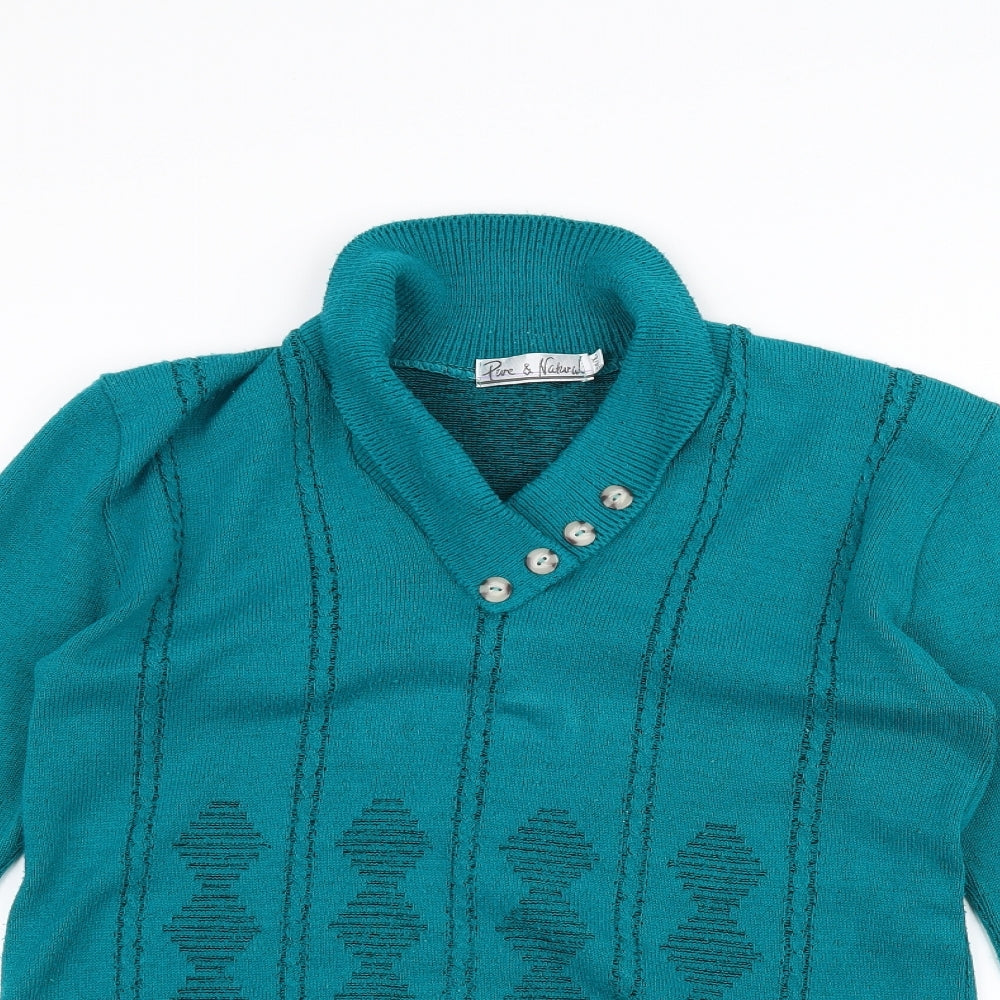 Pure & Natural Womens Green   Pullover Jumper Size M