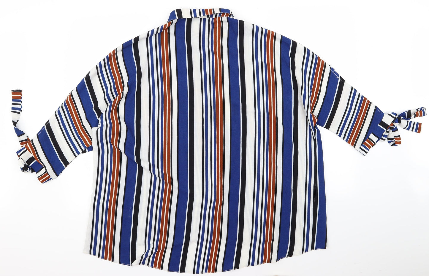 New Look Womens Blue Striped  Basic Button-Up Size 14
