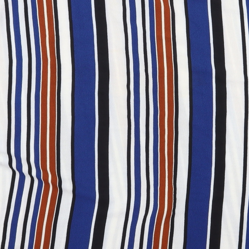 New Look Womens Blue Striped  Basic Button-Up Size 14