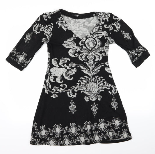 izabel Womens Blue Floral  Shirt Dress  Size S