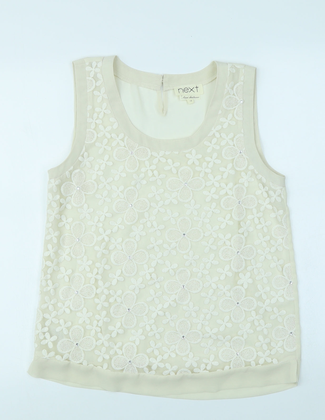 NEXT Womens Ivory Floral  Basic Blouse Size 10