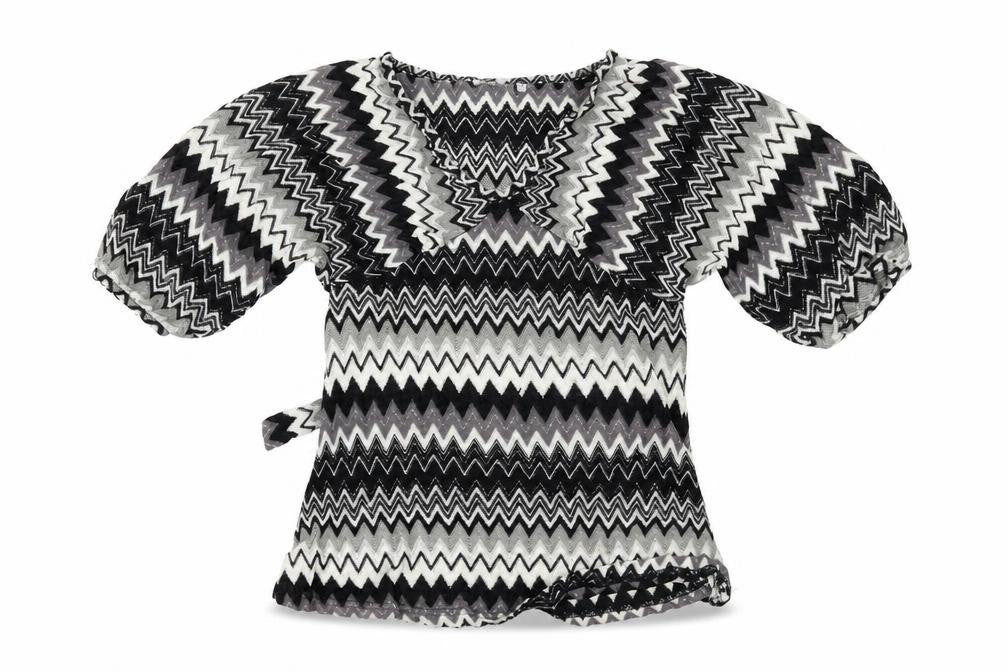 New Look Womens Black Geometric  Basic Blouse Size 12