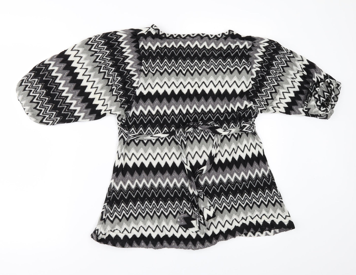 New Look Womens Black Geometric  Basic Blouse Size 12