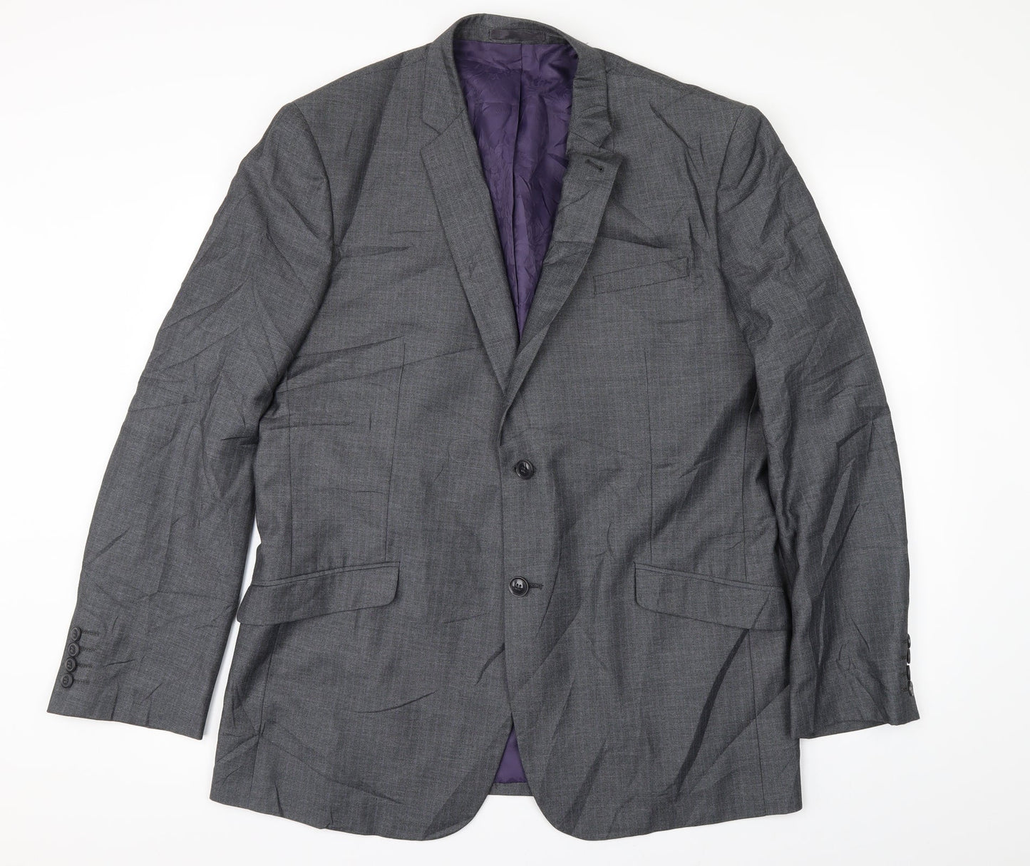 Butler & Webb Mens Grey Striped  Jacket Suit Jacket Size 42
