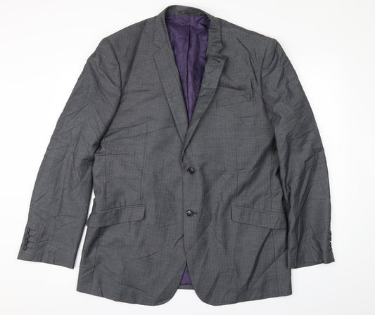 Butler & Webb Mens Grey Striped  Jacket Suit Jacket Size 42