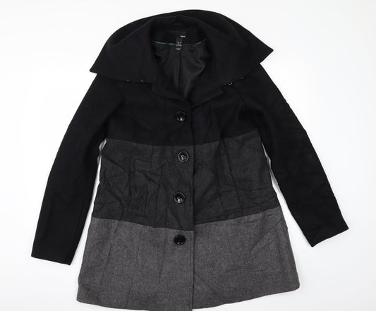 H&M Womens Black   Pea Coat Coat Size 8