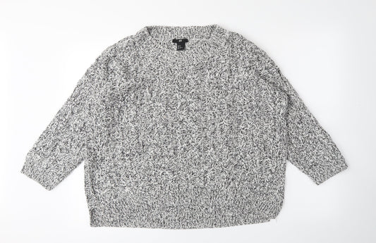 H&M Womens Grey   Pullover Jumper Size M