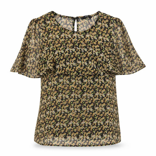 F&F Womens Black Floral  Basic T-Shirt Size 10