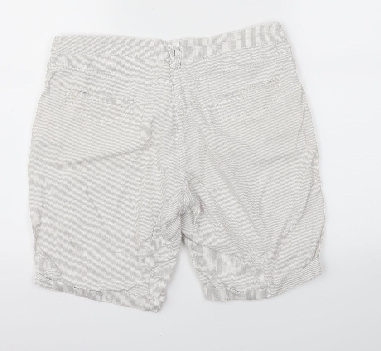 Dorothy pekins Womens Grey Striped  Cut-Off Shorts Size 10
