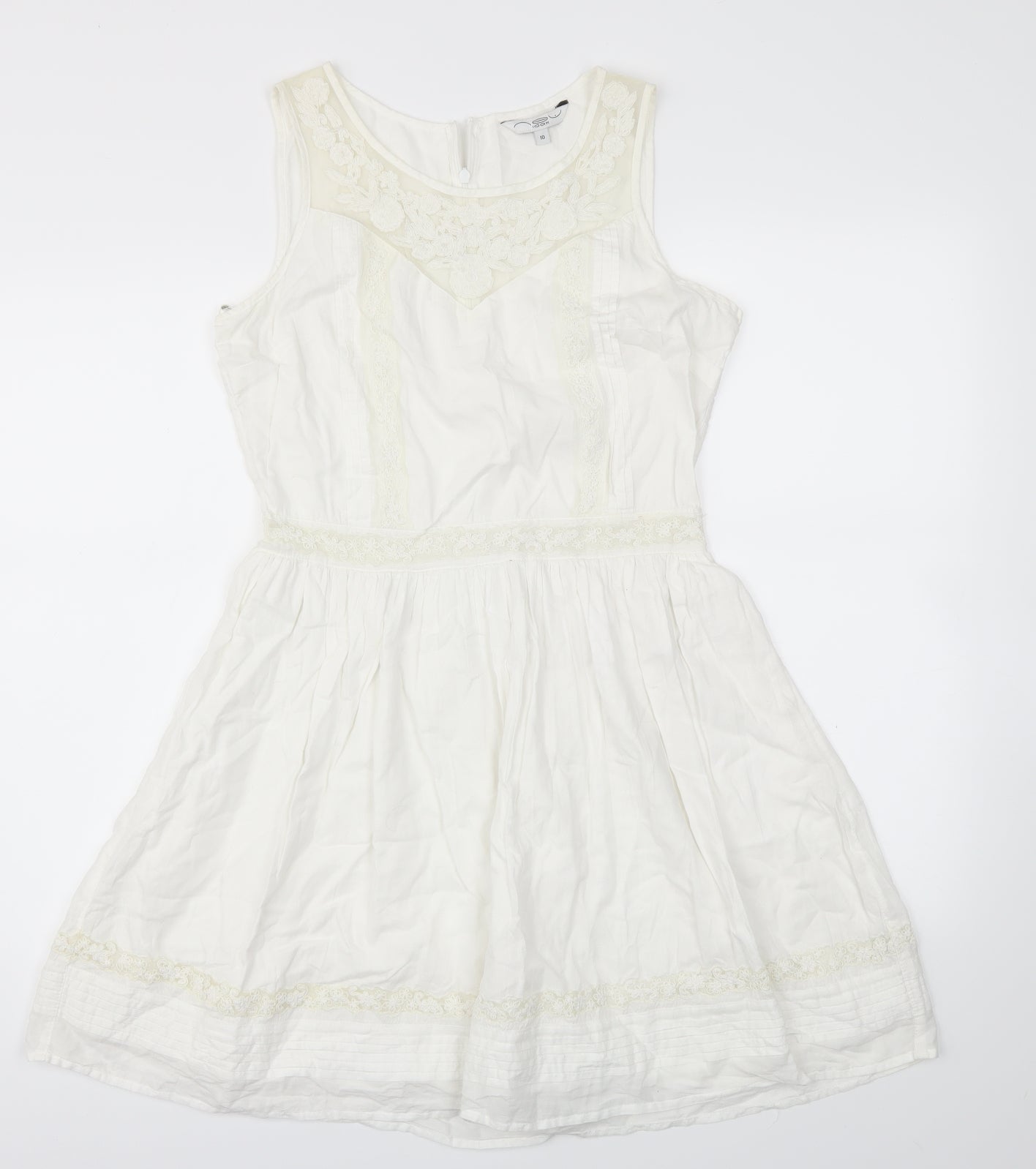 New Look Womens Ivory   Fit & Flare  Size 10