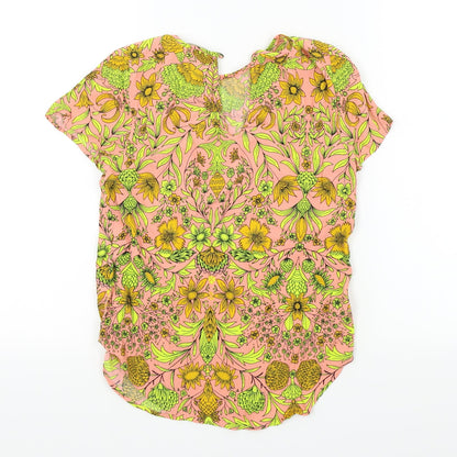 Preloved H&M Girls Multicoloured Floral  Basic Blouse Size 12 Years - Back