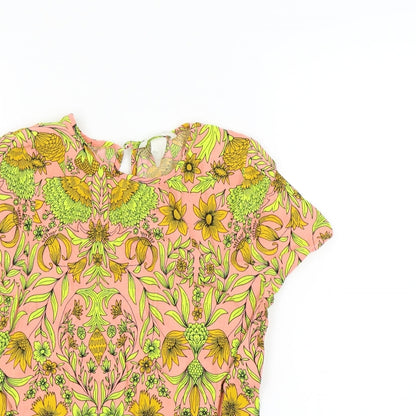Preloved H&M Girls Multicoloured Floral  Basic Blouse Size 12 Years - Detail