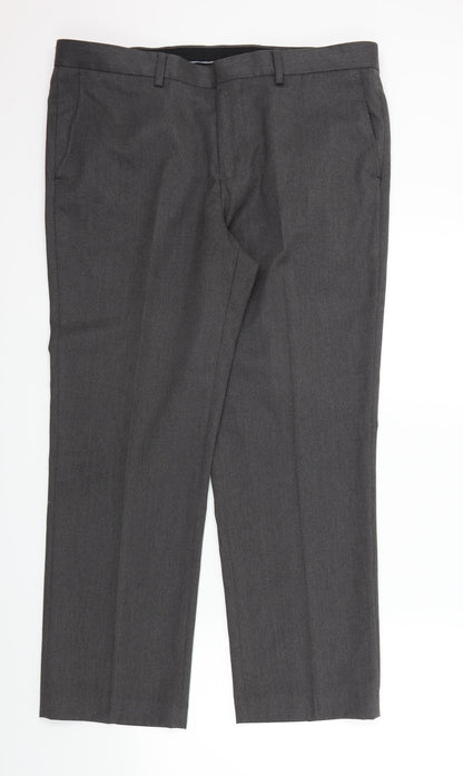 Preloved BURTONS  Mens Grey   Trousers  Size 38 in L28 in - Front