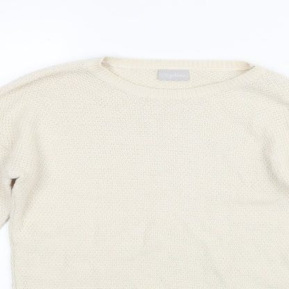 Preloved Matalan Girls Beige  Knit Pullover Jumper Size 12 Years - Detail