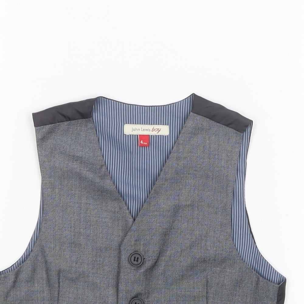 John Lewis Boys Grey   Jacket  Size 4 Years  - Waistcoat