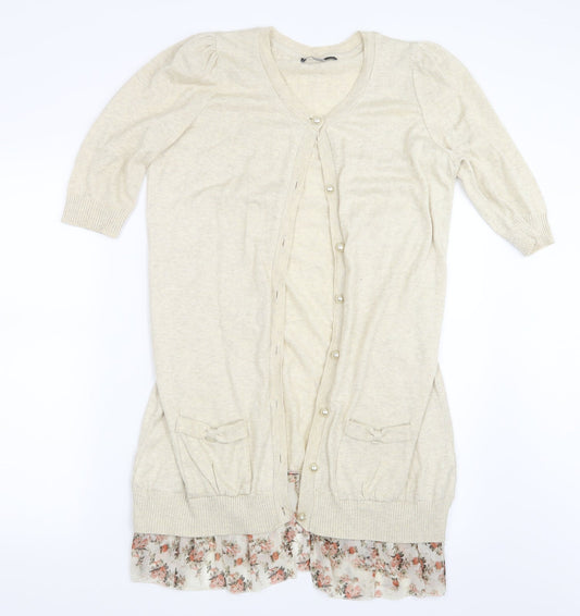 George Womens Ivory  Knit Cardigan Jumper Size 12
