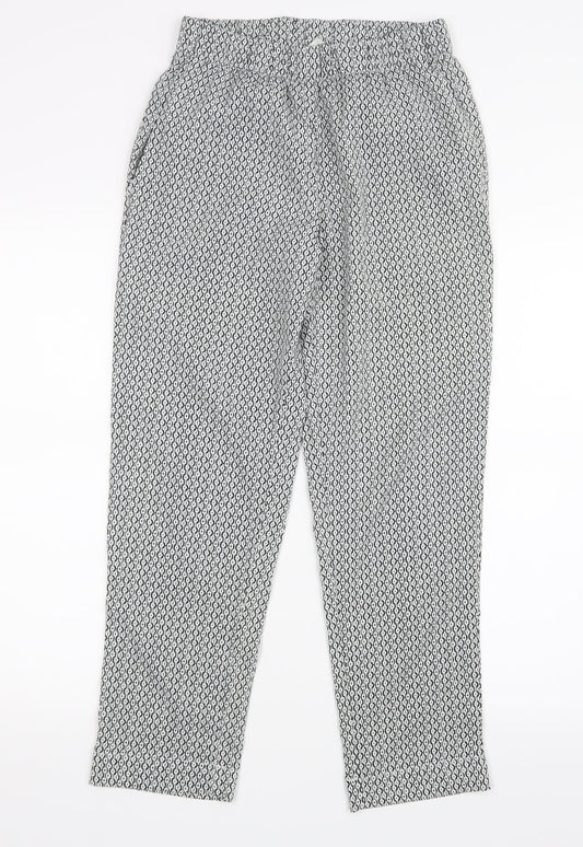 H&M Womens Black Geometric  Trousers  Size 8