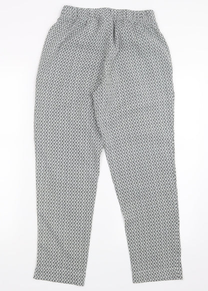 H&M Womens Black Geometric  Trousers  Size 8