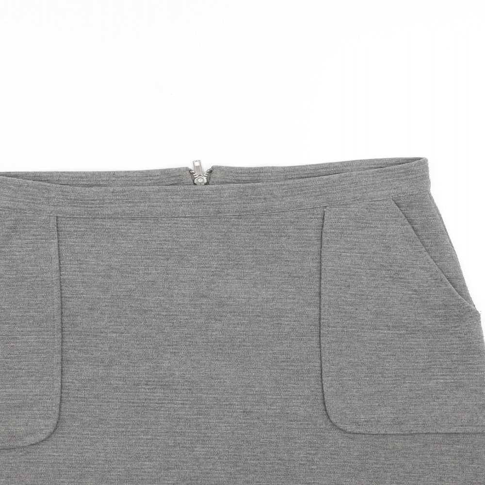 Sainsburys Womens Grey   A-Line Skirt Size 14