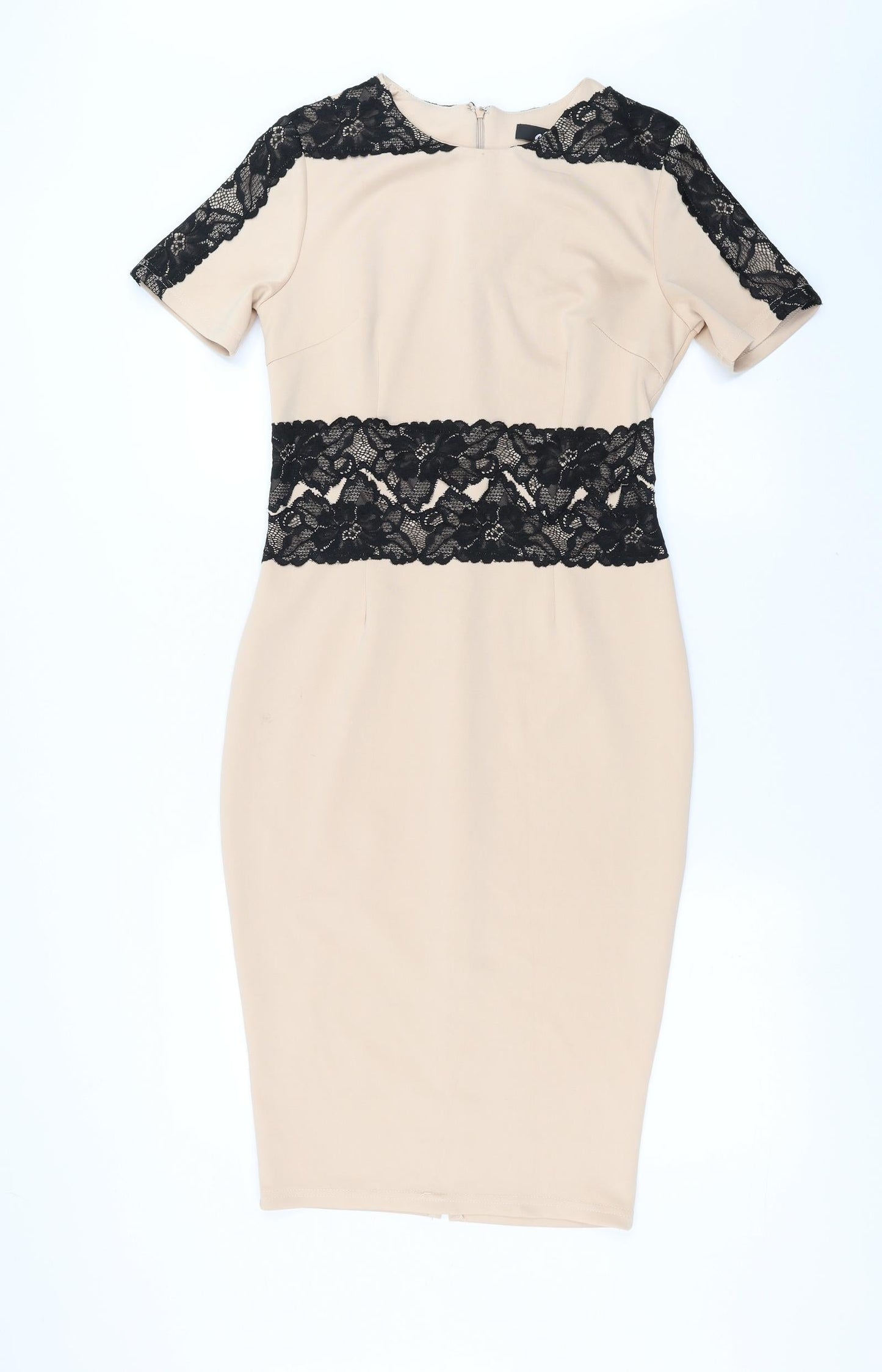 Oli Womens Pink   Pencil Dress  Size 10  - floral lace detail