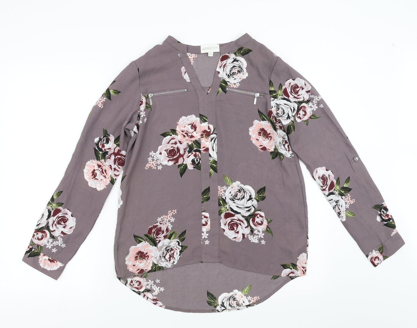 Apricot Womens Purple Floral  Basic Blouse Size 8