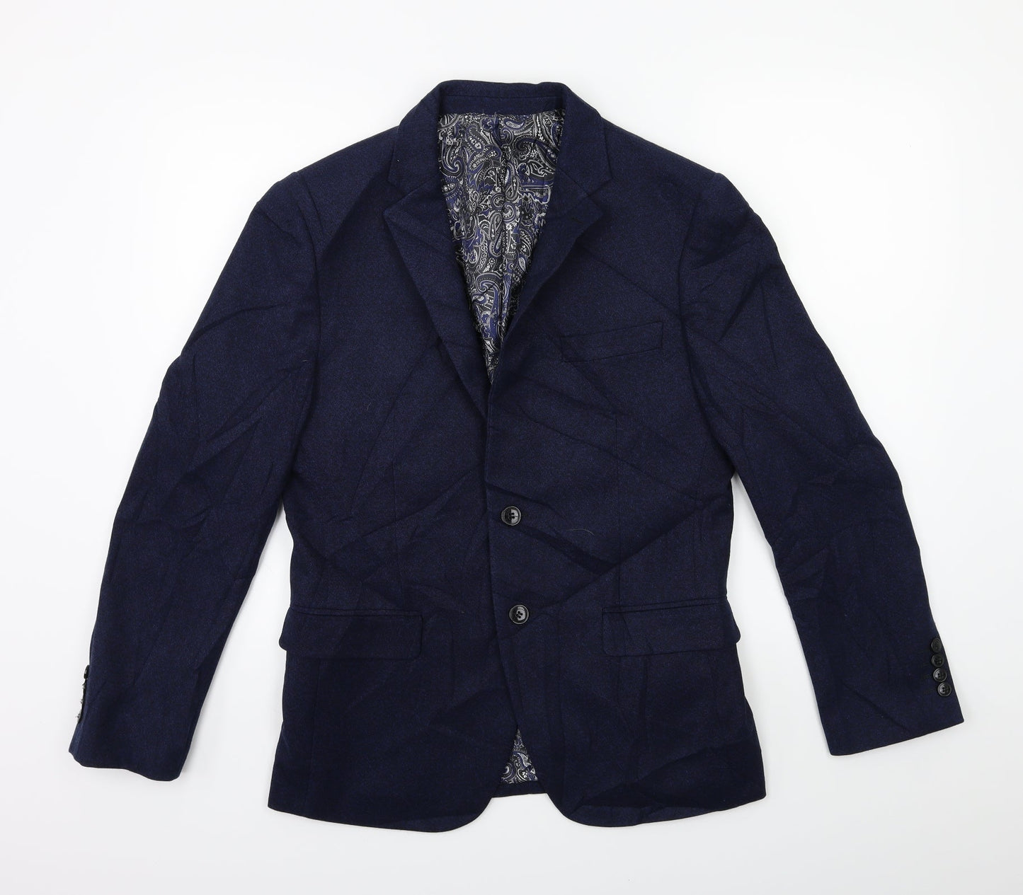 frenchie Mens Blue   Jacket Suit Jacket Size 36