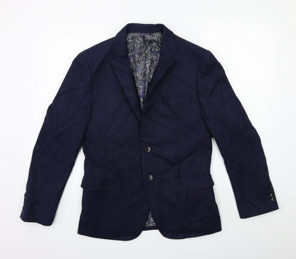 frenchie Mens Blue   Jacket Suit Jacket Size 36