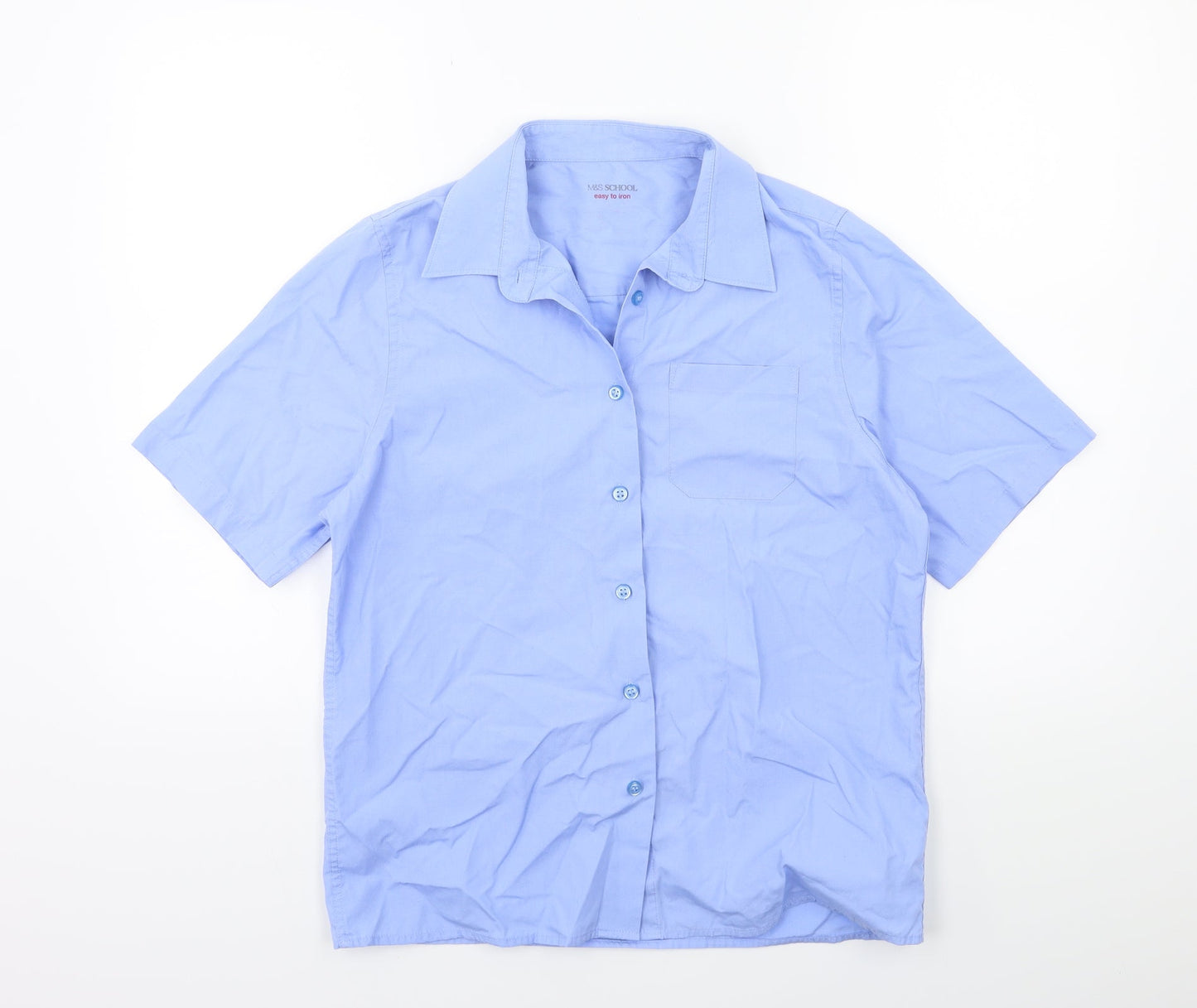 Marks and Spencer Boys Blue   Basic Button-Up Size 14 Years  - school