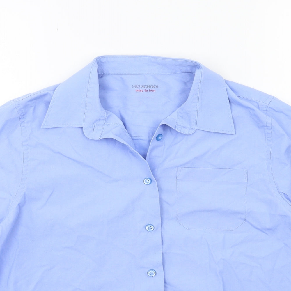 Marks and Spencer Boys Blue   Basic Button-Up Size 14 Years  - school