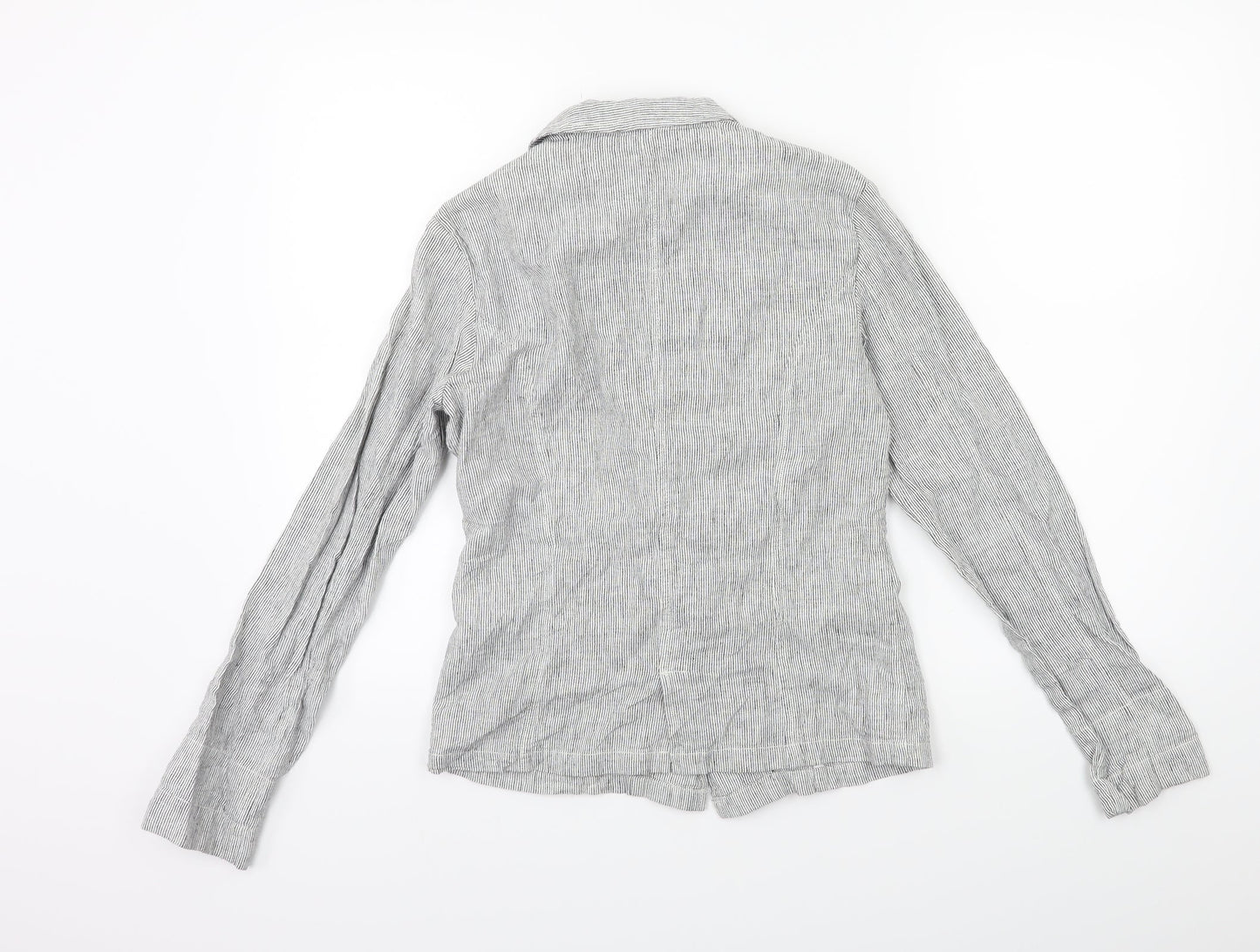 M&Co Womens Grey Striped  Jacket Blazer Size 8