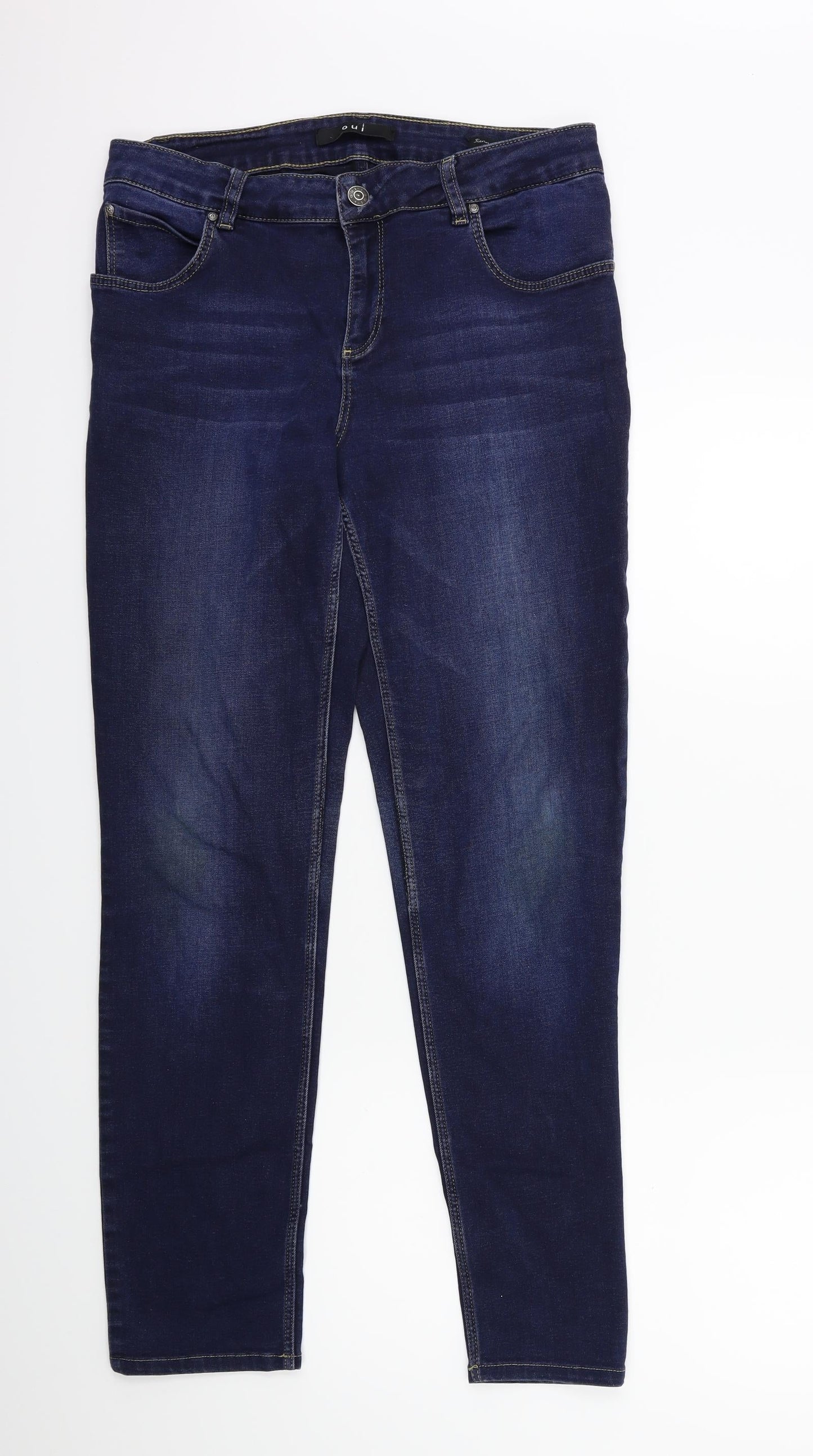 Oui Womens Blue  Denim Skinny Jeans Size 32 in L30 in