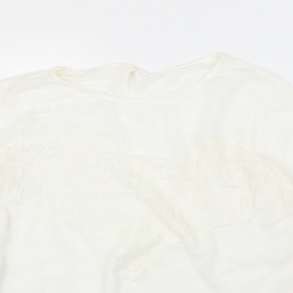 Preworn Womens White   Basic Blouse Size M
