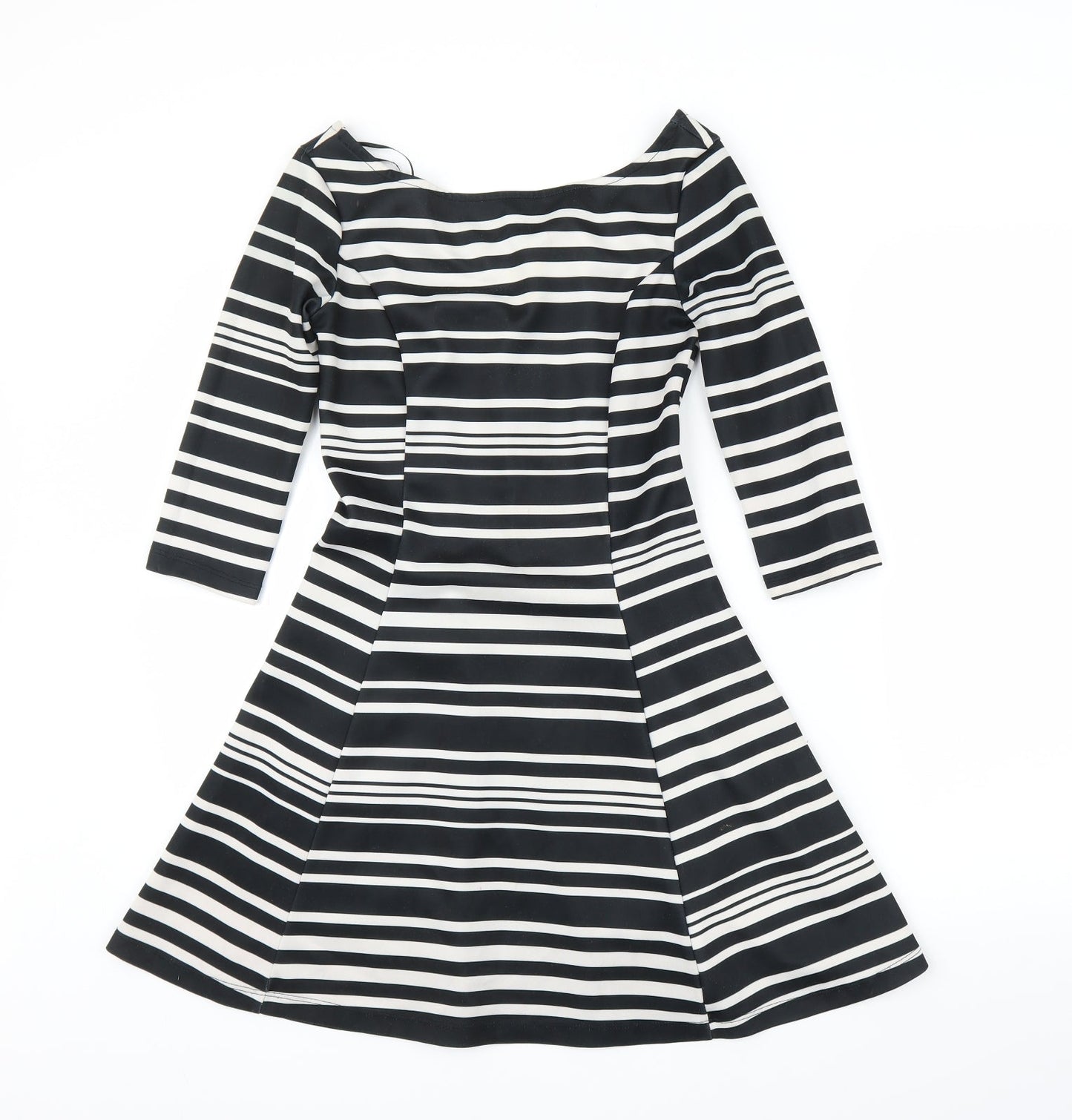 Stradivarius Womens Black Striped  Fit & Flare  Size S